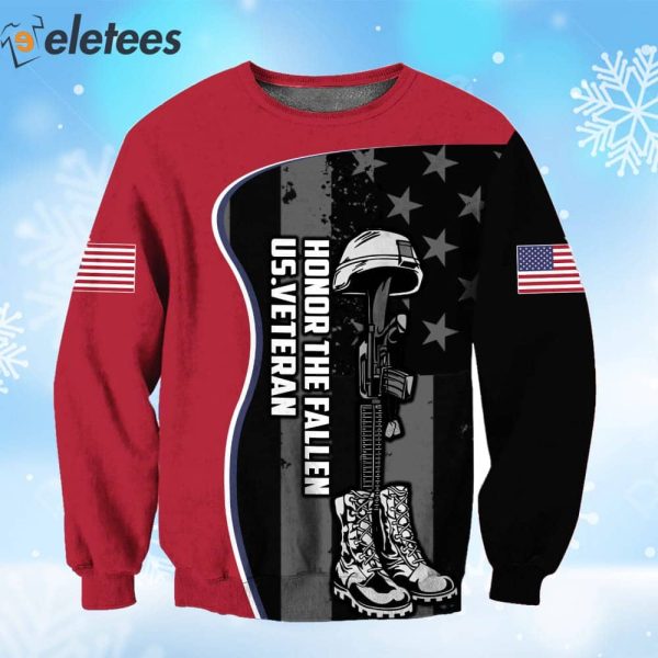 US Veteran Honor The Fallen Ugly Christmas Sweater