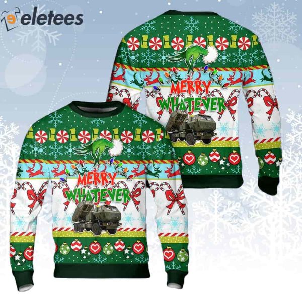 USMC HIMARS Merry Whatever Ugly Christmas Sweater