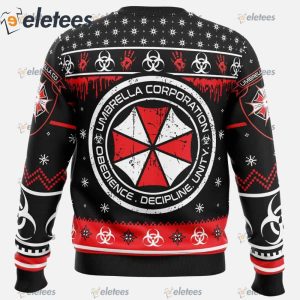 Umbrella Co Resident Evil Ugly Christmas Sweater1