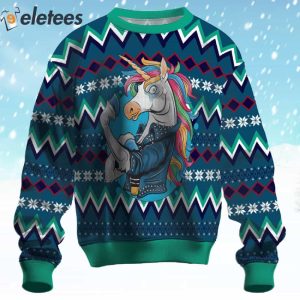 Unicorn Funny Muscles Ugly Christmas Sweater