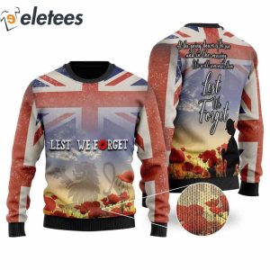 United Kingdom Veterans Lest We Forget Ugly Christmas Sweater
