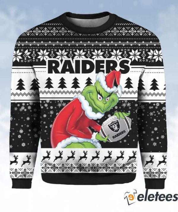 Vegas Raiders Grnch Christmas Ugly Sweater