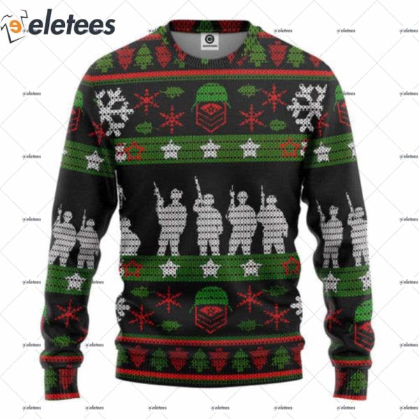 Veteran Soldier Ugly Christmas Sweater