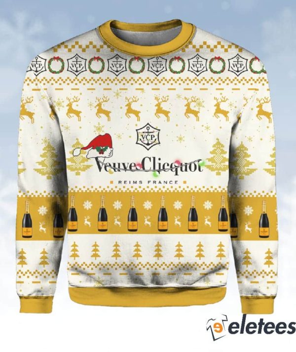 Veuve Clicquot Santa Hat Christmas Sweater