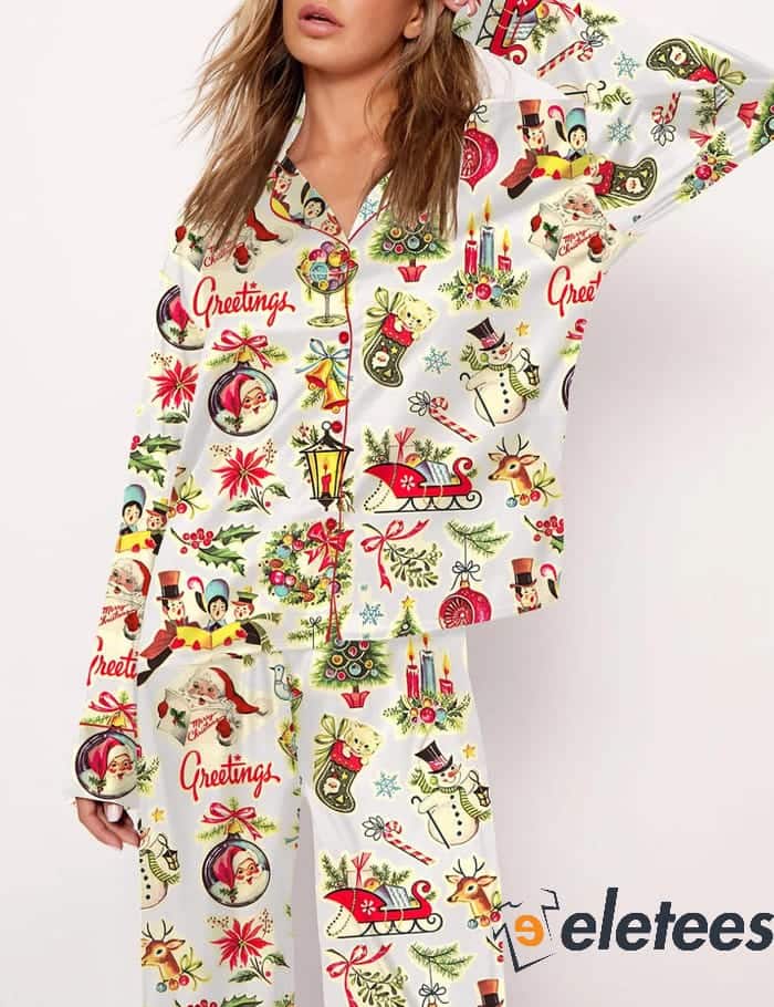 Victorian Christmas Long Sleeve Pajama Set