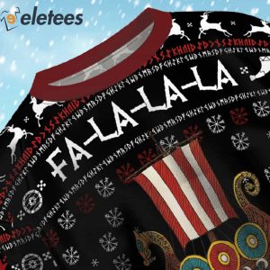 Vikings Fa la la la Ugly Christmas Sweater 4