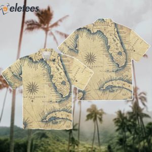 Vintage Florida Map Hawaiian Shirt 1