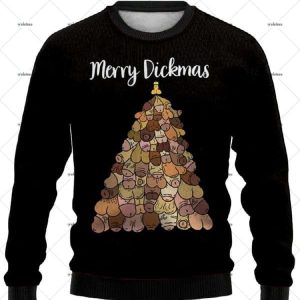Vintage Merry Dickmas Ugly Christmas Sweater