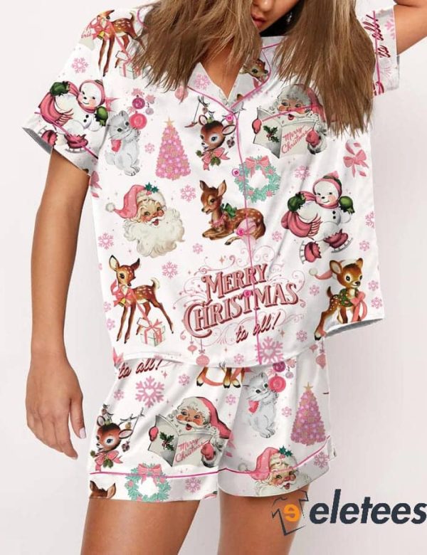 Vintage Pink Christmas Pajama Set