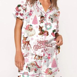 Vintage Pink Christmas Pajama Set 3