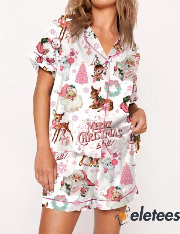 Vintage Pink Christmas Pajama Set