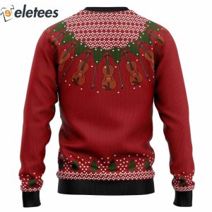 Violin Lover Red Ugly Christmas Sweater 2