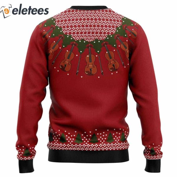 Violin Lover Red Ugly Christmas Sweater