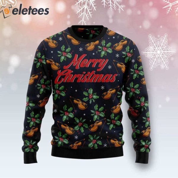 Violin Merry Christmas Ugly Sweater