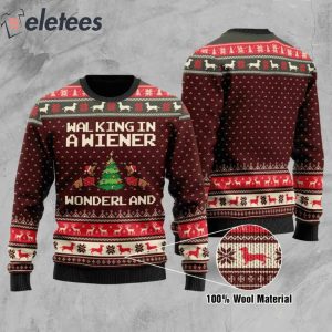 Walking In A Wiener Wonderland Ugly Christmas Sweater