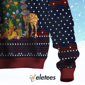 Warm Christmas With Giraffe Ugly Christmas Sweater 3