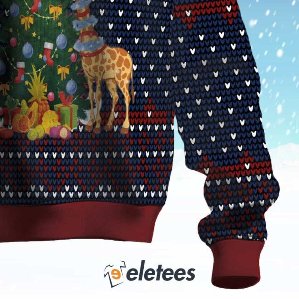 Warm Christmas With Giraffe Ugly Christmas Sweater