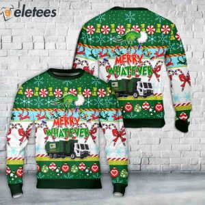 Waste Management Mack LR With McNeilus ZR Side Loader Ugly Christmas Sweater