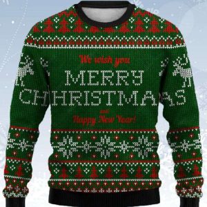 We Wish Merry Christmas Knit Graphic Ugly Christmas Sweater 2
