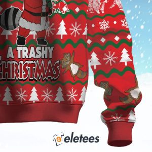 We Wish You A Trashy Christmas Raccoon Ugly Christmas Sweater 3