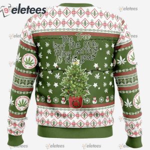 Weed Lit This Year Ugly Christmas Sweater1