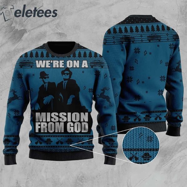 We’re On A Mission From God Ugly Christmas Sweater