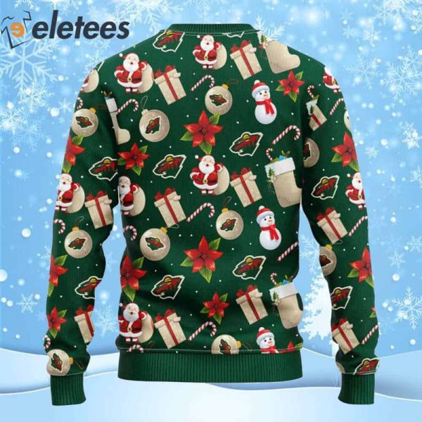 Wild Hockey Santa Claus Snowman Ugly Christmas Sweater