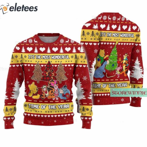 Winnie the Pooh It’s The Most Wonderful Time Of The Year Ugly Christmas Sweater
