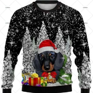 Winter Dachshund Gift Ugly Christmas Sweater