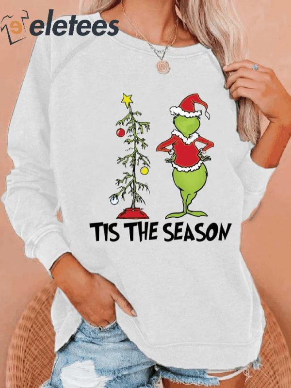 Women Tis The Season Christmas Print Casual Sweatshirt