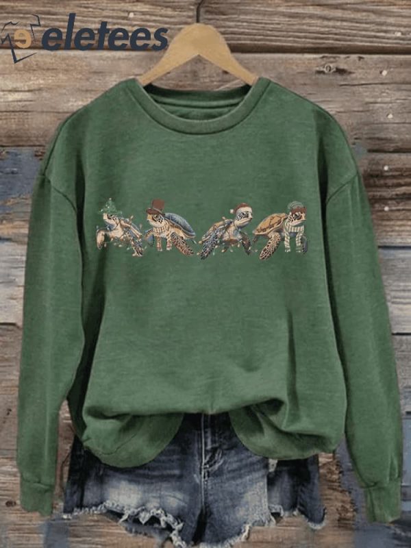 Women’S Christmas Sea Turtles Sweatshirt