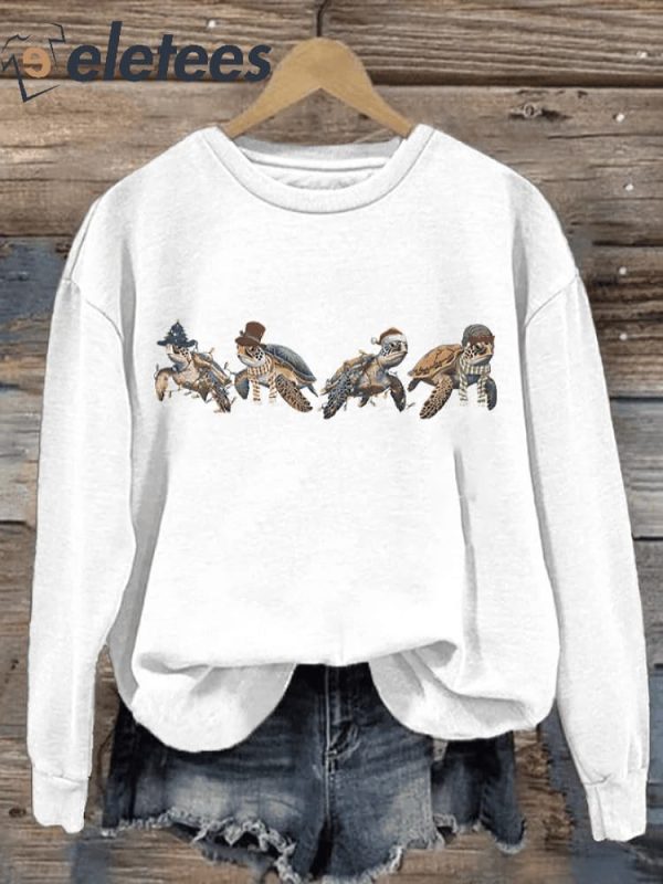 Women’S Christmas Sea Turtles Sweatshirt