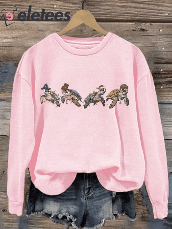 Women’S Christmas Sea Turtles Sweatshirt