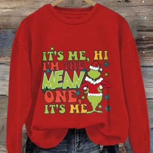Women’S It’S Me Hi I’M The Mean One It’S Me Print Casual Sweatshirt