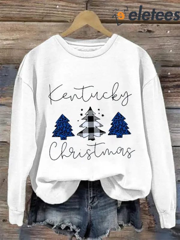 Women’s Casual Kentucky Christmas Printed Sweatshirt