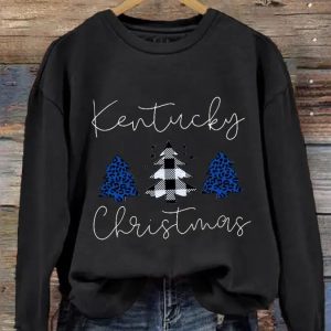 Womens Casual Kentucky Christmas Printed Sweatshirt 2