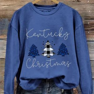 Womens Casual Kentucky Christmas Printed Sweatshirt 3