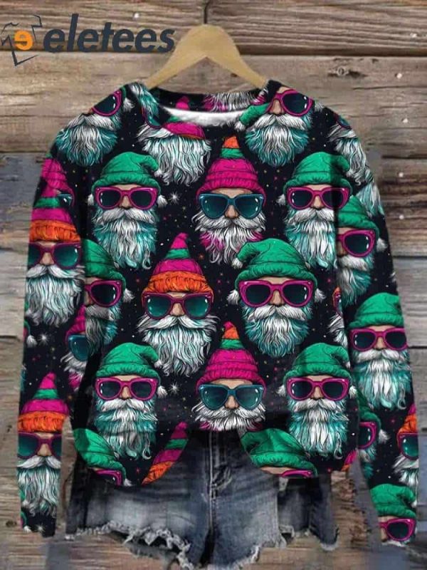 Women’s Christmas Casual Print Crew Neck Pullover Sweatshirt
