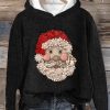 Women’s Christmas Santa Claus Jewel Art Print Hoodie