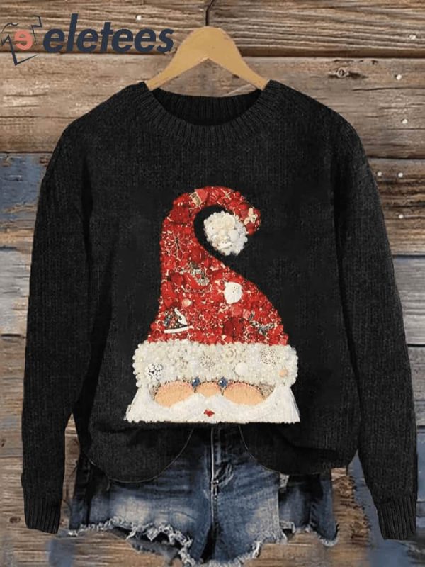 Women’s Christmas Santa Claus Jewel Art Sweatshirt