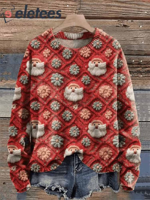 Women’s Christmas Santa Print Sweater