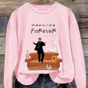 Womens Dancing Forever Print Casual Sweatshirt2