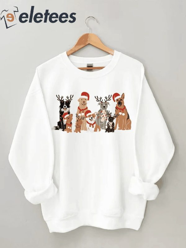 Women’s Dog Christmas Print Sweatshirt