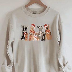 Womens Dog Christmas Print Sweatshirt3