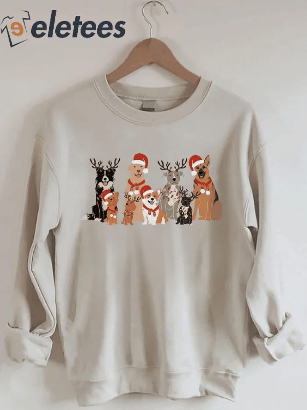 Women’s Dog Christmas Print Sweatshirt