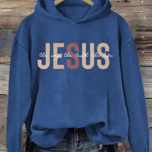 Womens Faith Print Hoodie Long Sleeve Sweatshirt 4