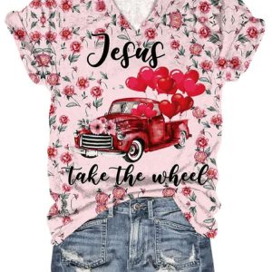 Women’s Jesus Truck Floral Print Shirt