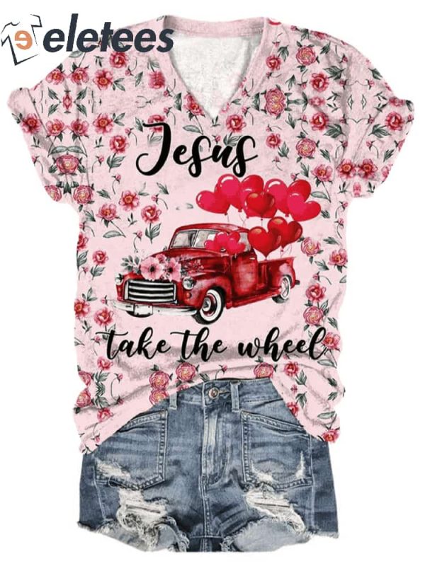 Women’s Jesus Truck Floral Print Shirt