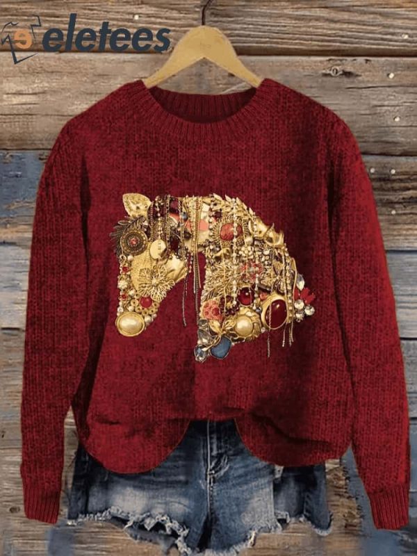Women’s Jewelry Horse Print Sweatshirt