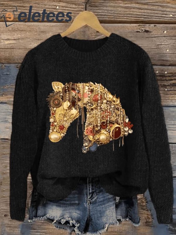 Women’s Jewelry Horse Print Sweatshirt
